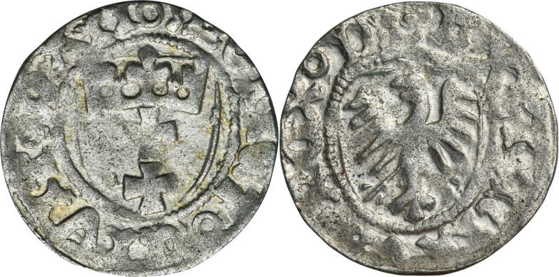 Casimir IV Jagiellon, Schilling Danzig undated Variety with ending of the obvers...