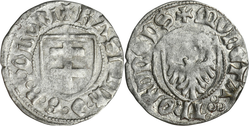 Casimir IV Jagiellon, Schilling Thorn undated Variety with ending of obverse leg...