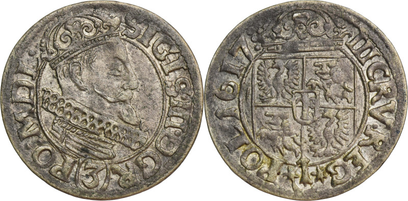 Sigismund III Vasa, 3 Kreuzer Krakau 1617 3 kreuzer coin of SIgismund III Vasa, ...