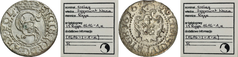 Sigismund III Vasa, Schilling Riga 1616 - ex. Marzęta Variety with full date on ...