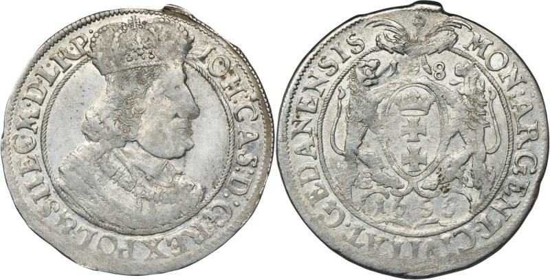 John II Casimir, 1/4 Thaler Danzig 1656 GR Variety&nbsp;with the beginning of th...