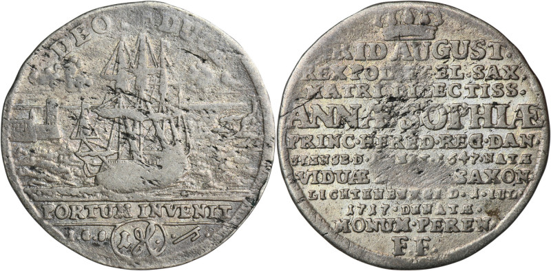 Augustus II the Strong, Groschen Dresden 1717 IGS - RARE Rare issue minted to co...