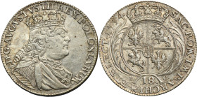 Augustus III of Poland, 18 Groschen Leipzig 1754 EC - RARE R2