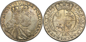 Augustus III of Poland, 18 Groschen Leipzig 1754 EC - RARE R1