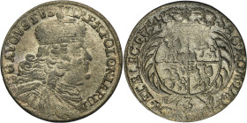 Augustus III of Poland, 3 Groschen Leipzig 1754 EC R1