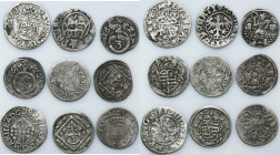 Set, Poland, Germany, Pomerania, Dreier, Kreuzer, 1/2 Groschen, 3 Polker (9 pcs.)