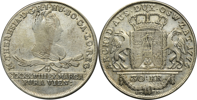 Galicia and Lodomeria, Maria Theresa, 30 kreuzer Wien 1775 IC FA Moneta emitowan...
