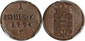 Galicia and Lodomeria, Schilling Smolnik 1774 S - PCGS UNC DETAIL R2