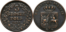 November Uprising, 3 Groschen Warsaw 1831 KG
