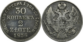 30 kopeck = 2 zloty Warsaw 1836 MW
