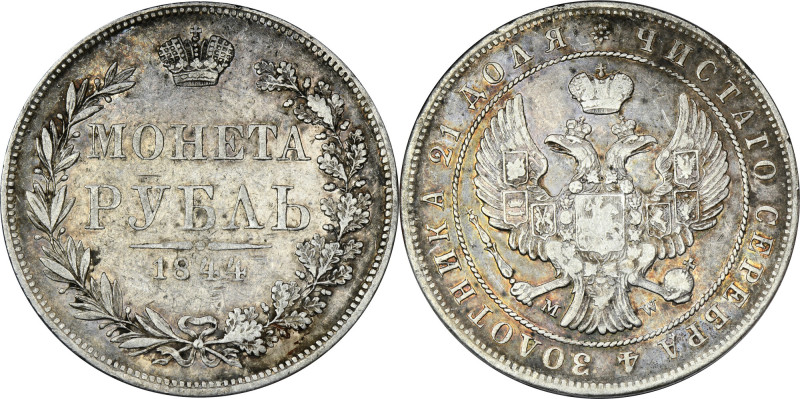 Roubel Warsaw 1844 MW Variety with the Eagle's tail arranged in a fan shape. 
 ...