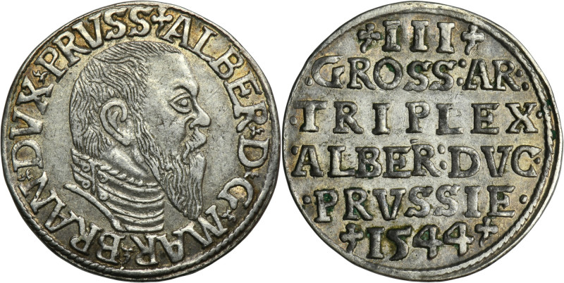 Duchy of Prussia, Albrecht Hohenzollern, 3 Groschen Königsberg 1544 - RARE Rare ...