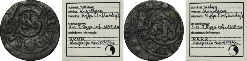 Livonia under Sweden, Christina, Schilling Riga 1645 - VERY RARE, ex. Marzęta Ve...