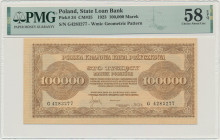 100.000 marek 1923 - G - PMG 58 EPQ