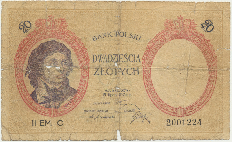 20 złotych 1924 - II EM.C - fałszerstwo z epoki &nbsp; Dość charakterystyczne fa...