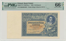 20 złotych 1931 - DK. - PMG 66 EPQ