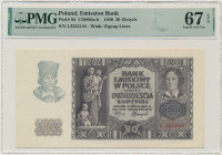 20 złotych 1940 - L - PMG 67 EPQ 2-ga nota