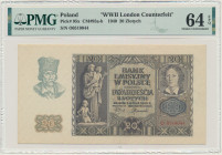 20 złotych 1940 - O - London Counterfeit - PMG 64 EPQ