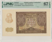 100 złotych 1940 - B - Fałszerstwo ZWZ - PMG 67 EPQ 2-ga nota