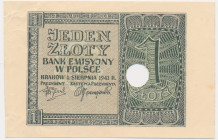 1 złoty 1941 - destrukt bez numeratora i serii -