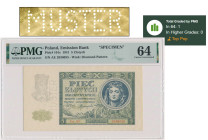 5 złotych 1941 - AE - PMG 64 - perforacja MUSTER MAX - jedyny