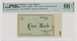 1 Mark 1940 - A - 6 digit series - PMG 66 EPQ