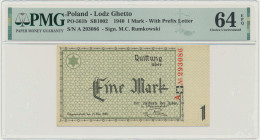 1 Mark 1940 - A - 6 digit series - PMG 64 EPQ