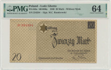 20 Mark 1940 - no. 1 without watermark - PMG 64