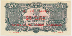 20 złotych 1944 ...owe - Ak 671154 - nadruk 25 lat NBP -