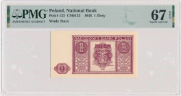 1 złoty 1946 - PMG 67 EPQ - OKAZOWY 2-ga nota