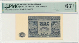 5 złotych 1946 - PMG 67 EPQ 2-ga nota