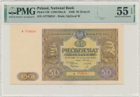 50 złotych 1946 - A - PMG 55 EPQ - pierwsza seria