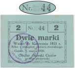 Gutów, 2 marki 1920 - ramka A na górze i B na dole - niski numer