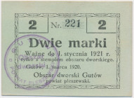 Gutów, 2 marki 1920 - ramka A na górze i na dole