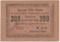 Klęka, Zarząd Dóbr, 200 marek polskich 1922