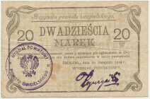 Śmigiel, 20 marek 1919 - najwyższy nominał emisji - RZADKOŚĆ
