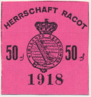 Racot, 50 fenigów 1918 - odwrotka