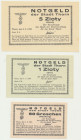 Thorn (Toruń), zestaw 50 groszy, 1 i 5 złotych 1939 (3szt.)