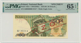 50 złotych 1988 - WZÓR - GB 0000000 - No.0131 - PMG 65 EPQ