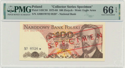 100 złotych 1976 - SPECIMEN/WZÓR - AM 0570732 - No.0526 - PMG 66 EPQ