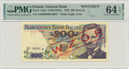 200 złotych 1979 - WZÓR - AS 0000000 - No.0094 - PMG 64 EPQ