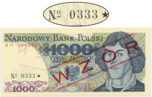 1.000 złotych 1979 - WZÓR - BM 0000000 - No.0333 - ładny numer wzoru