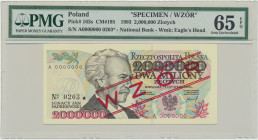 2 miliony złotych 1993 - WZÓR - A 0000000 - No.0203 - PMG 65 EPQ
