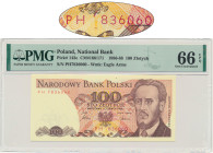 100 złotych 1986 - PH - PMG 66 EPQ - brak pierwszej cyfry numeratora