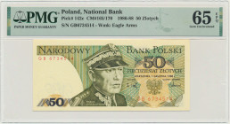 50 złotych 1988 - GB - PMG 65 EPQ - pierwsza seria rocznika