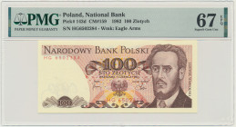 100 złotych 1982 - HG - PMG 67 EPQ - pierwsza seria rocznika 2-ga nota