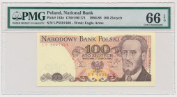 100 złotych 1986 - LP - PMG 66 EPQ - pierwsza seria rocznika