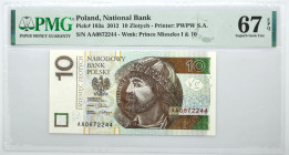 10 złotych 2012 - AA - PMG 67 EPQ