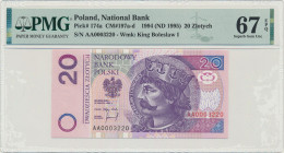 20 złotych 1994 - AA 0003220 - PMG 67 EPQ - niski numer