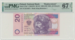 20 złotych 1994 - YC - PMG 67 EPQ - seria zastępcza
